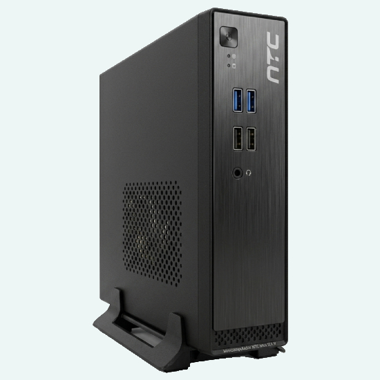 Mini PC NTC Mini ITX II fixado atrás do monitor com suporte VESA