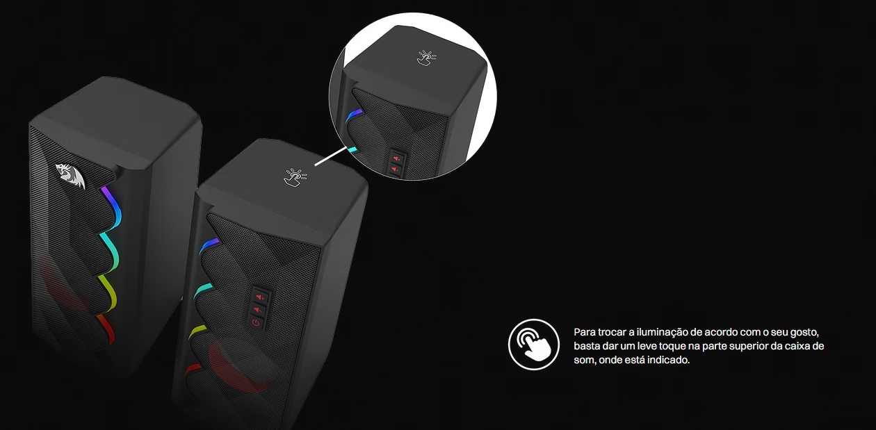 Iluminação RGB com controle touch da Redragon Cipher para transformar o setup