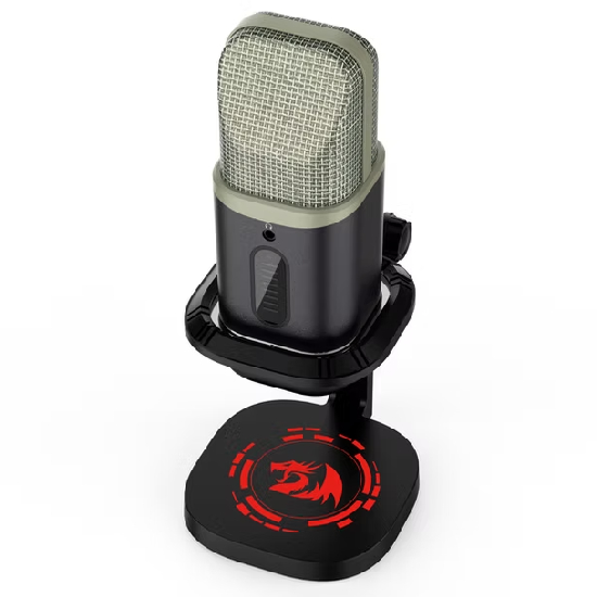 Conexão USB-C e saída de fone 3,5mm do microfone Redragon Echowave GM305