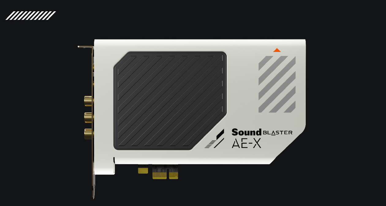 Entradas de grava&ccedil;&atilde;o e ADC de alta qualidade da Sound Blaster AE-X para microfone e linha