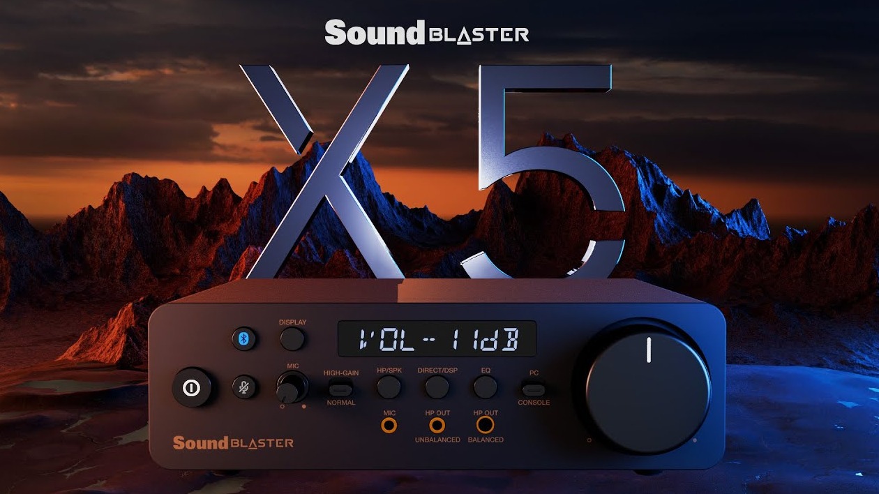 Sound Blaster X5 com dual DAC Cirrus Logic CS43198 para reprodu&ccedil;&atilde;o hi-res 32-bit/384kHz e DSD256