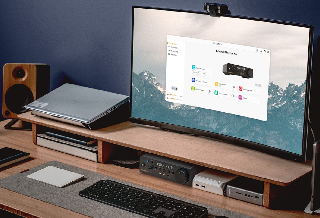 Software e Motor Ac&uacute;stico Sound Blaster da X5 com Scout Mode e controle por app via Bluetooth