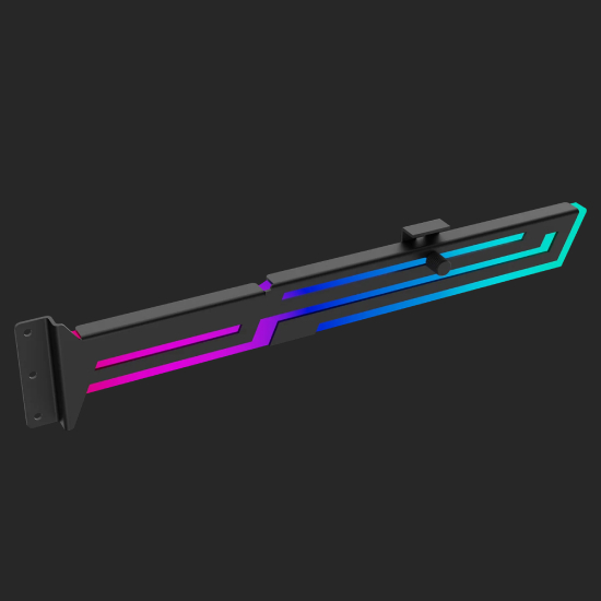 Visão geral do suporte Redragon RD-GCP03 em preto com iluminação RGB em gradiente