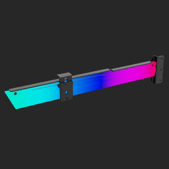 Vista traseira do suporte Redragon RD-GCP03 com clipe deslizante e difusão RGB