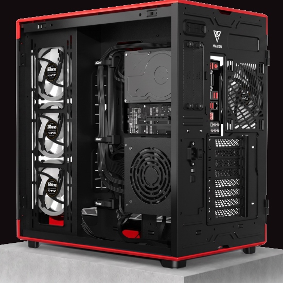 Compartimento oculto de 90mm do gabinete Gamdias Neso P1 BR para cable management