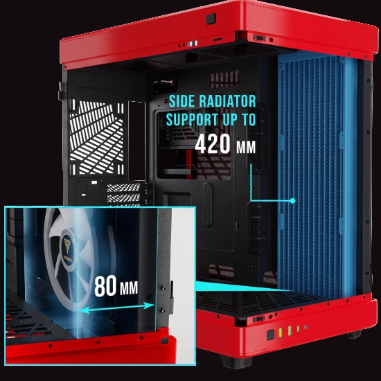 Suporte a radiadores de até 420mm no gabinete Gamdias Neso P1 BR