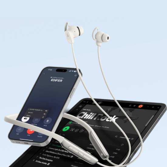 Conexão multiponto do Edifier W280NB Pro com smartphone e tablet simultaneamente