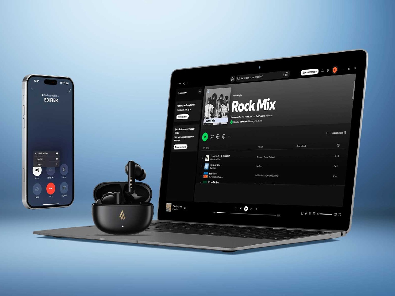 Conexão Multiponto do Edifier X5 Pro V25 com notebook e smartphone simultaneamente