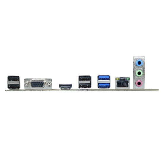 Painel traseiro da placa-mãe Bluecase BMBH110-G3HGU-ITX com HDMI, VGA, USB 3.0 e Gigabit LAN