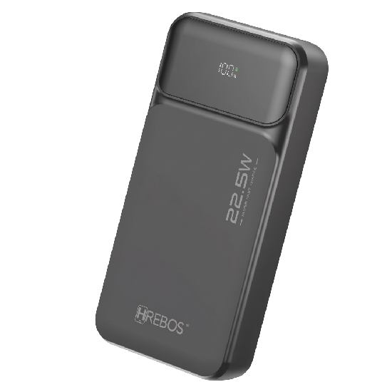 Power Bank Hrebos PB-204 preto 20000mAh 22,5W USB e USB-C