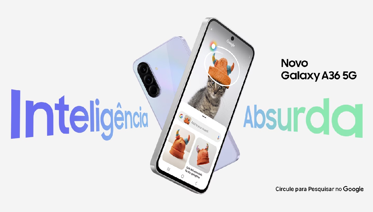 Samsung Galaxy A36 5G com tecnologia Circle to Search do Google para pesquisar circulando objetos na tela