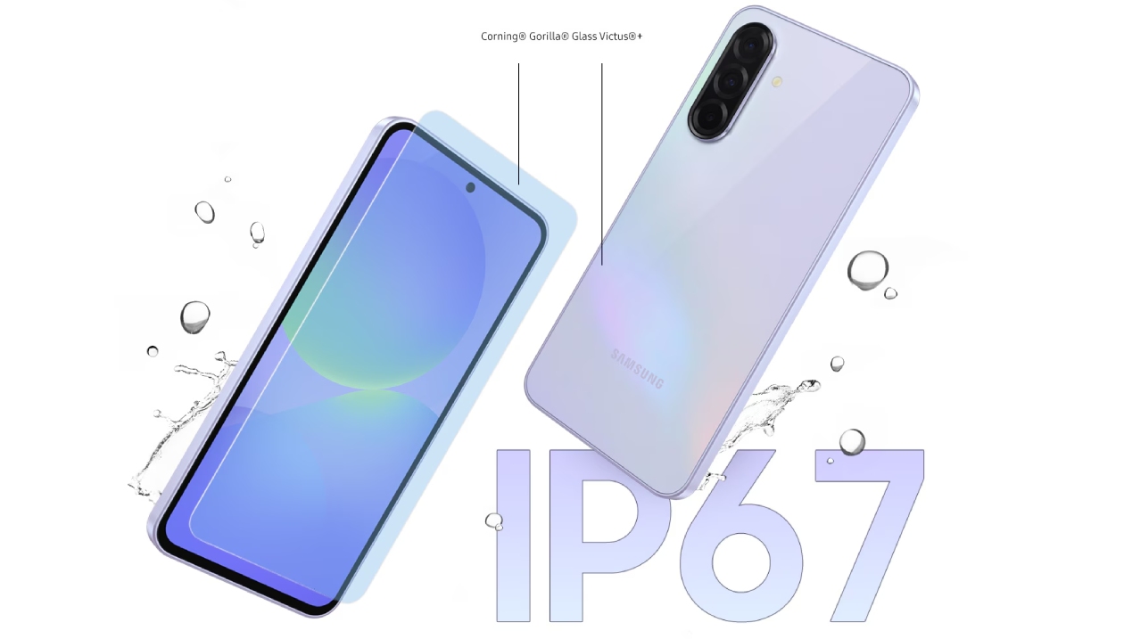 Durabilidade do Samsung Galaxy A36 5G com Corning Gorilla Glass Victus+ e proteção IP67