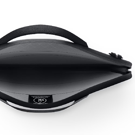 Interior acolchoado e etiqueta sustentável EcoLoop da maleta Dell EcoLoop Pro Plus