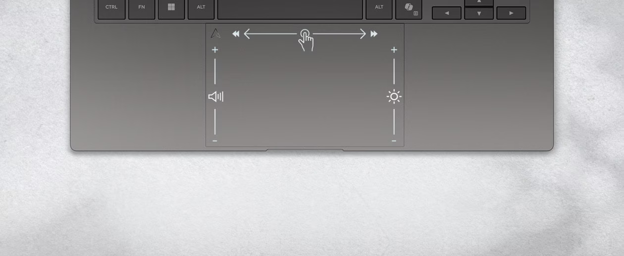 Smart Touchpad do ASUS Zenbook S 14 com gestos inteligentes nas bordas