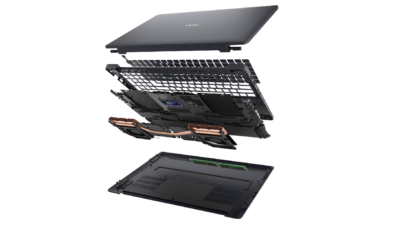 Arquitetura interna do Dell Pro Max 16 com sistema de refrigeração avançado