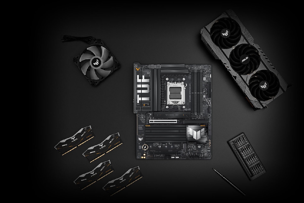 Placa Mãe Asus TUF Gaming X870-Plus WiFi com dissipadores de calor VRM, soquete AM5 e armadura I/O