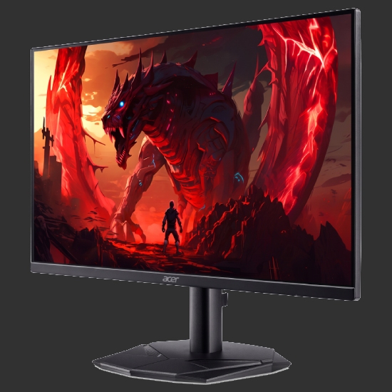 Visão em perspectiva angular de três quartos do Acer Nitro KG270