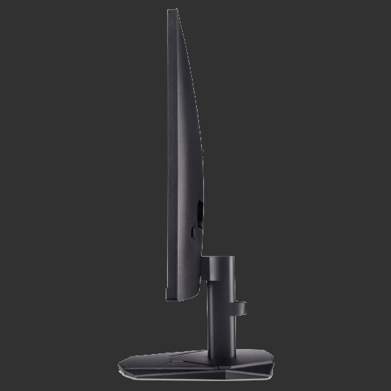 Vista em perfil lateral do Acer Nitro KG270 mostrando espessura e mecanismo de inclinação