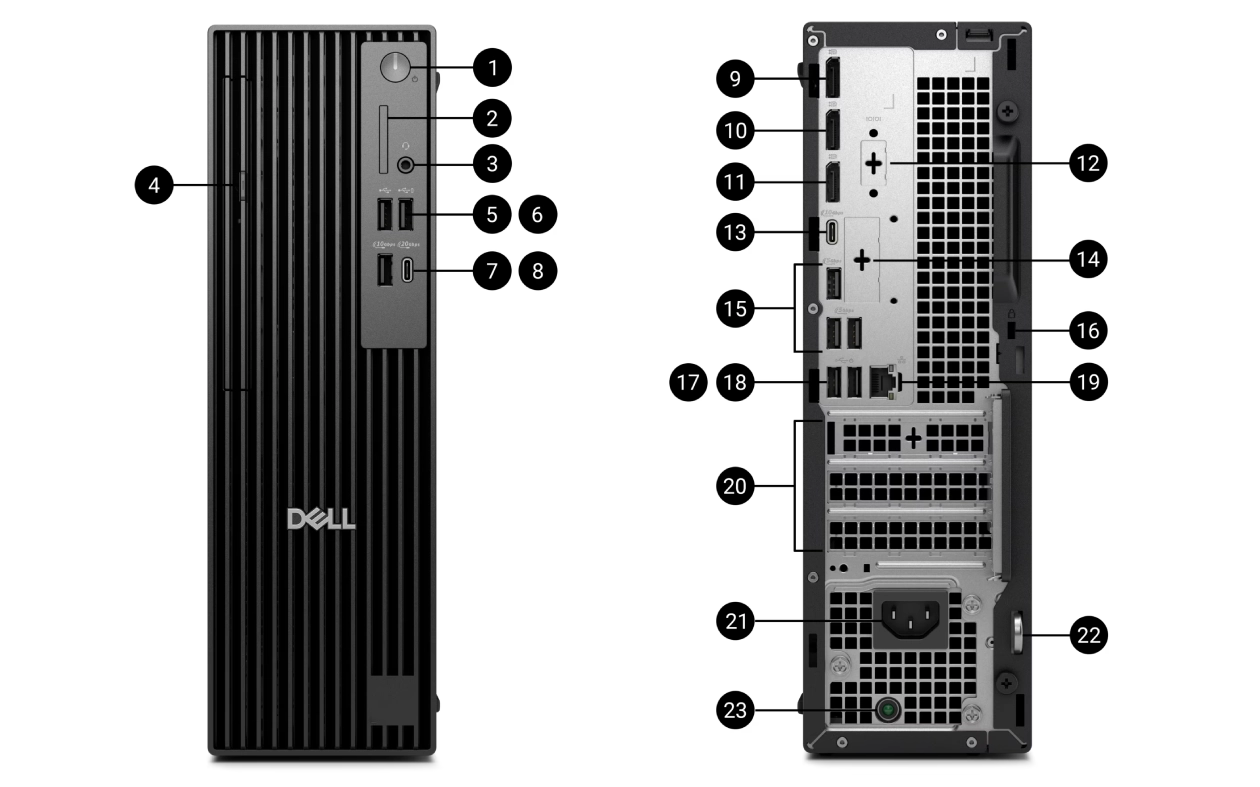 Portas do Dell Pro Slim Plus