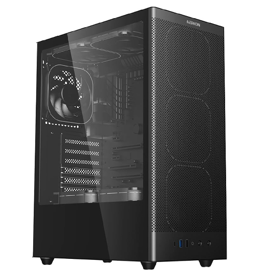 Gabinete Aerion Arch II visão geral em perspectiva, painel frontal mesh