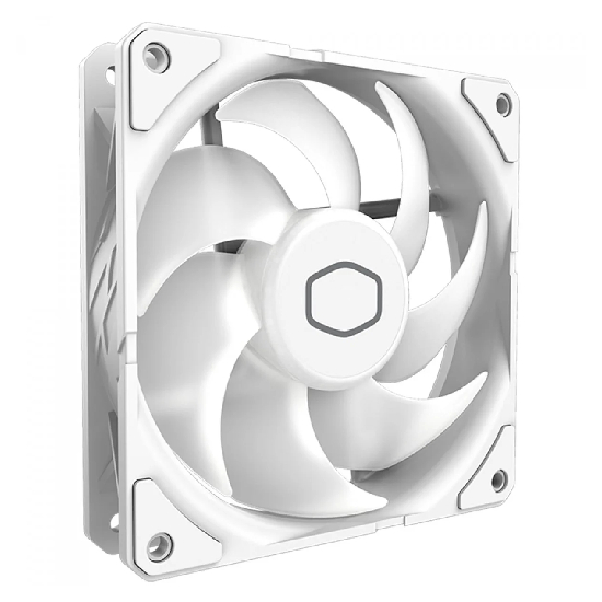 Detalhe da p&aacute; redesenhada do ventilador SickleFlow Edge 120 ARGB com rolamento de loop