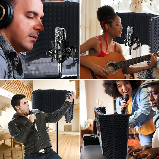 Escudo acústico em diferentes cenários de gravação