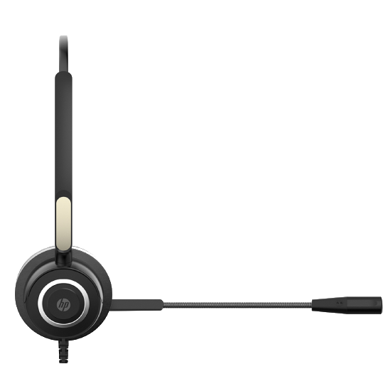 Controle de volume e função mudo localizados no cabo do Headset HP