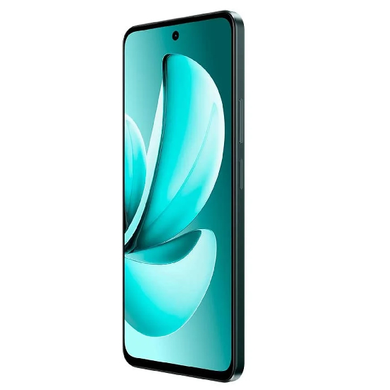 Smartphone Realme C73 4G vista em ângulo acabamento reto laterais botões físicos