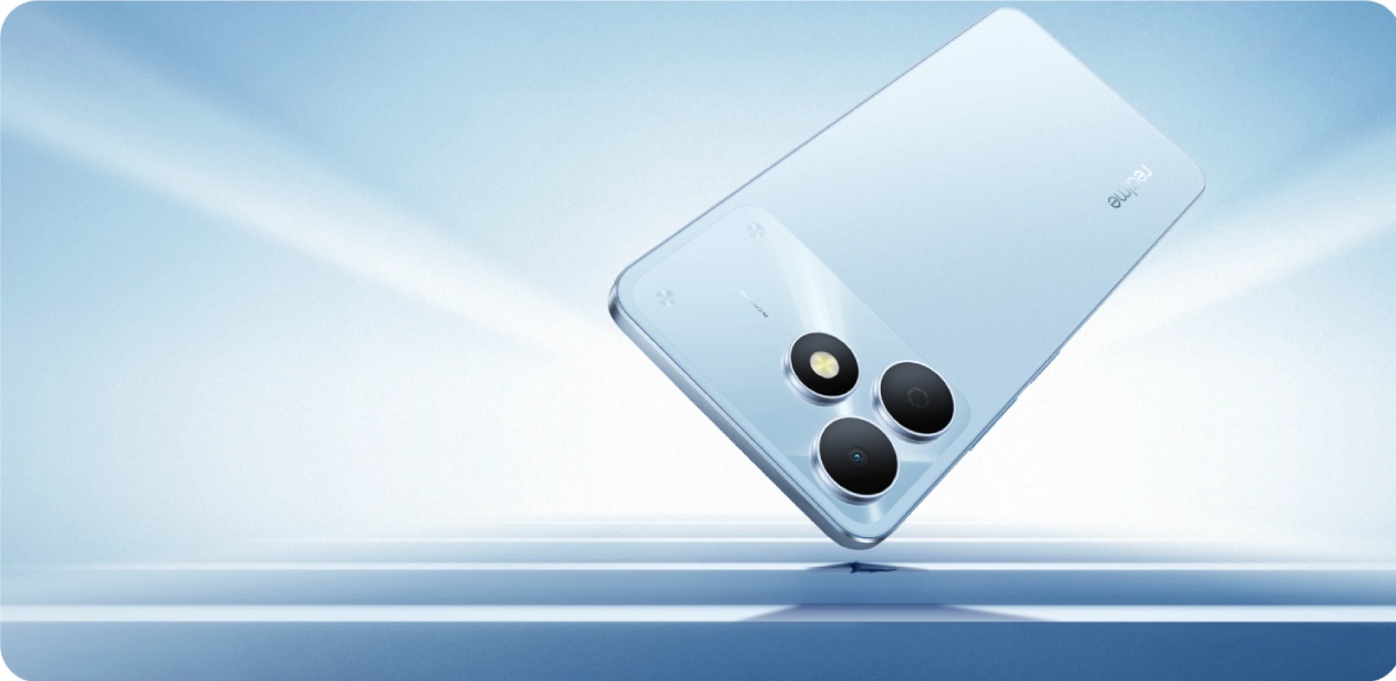 Smartphone Realme Note 80S 4G azul com tecnologia ArmorShell de proteção