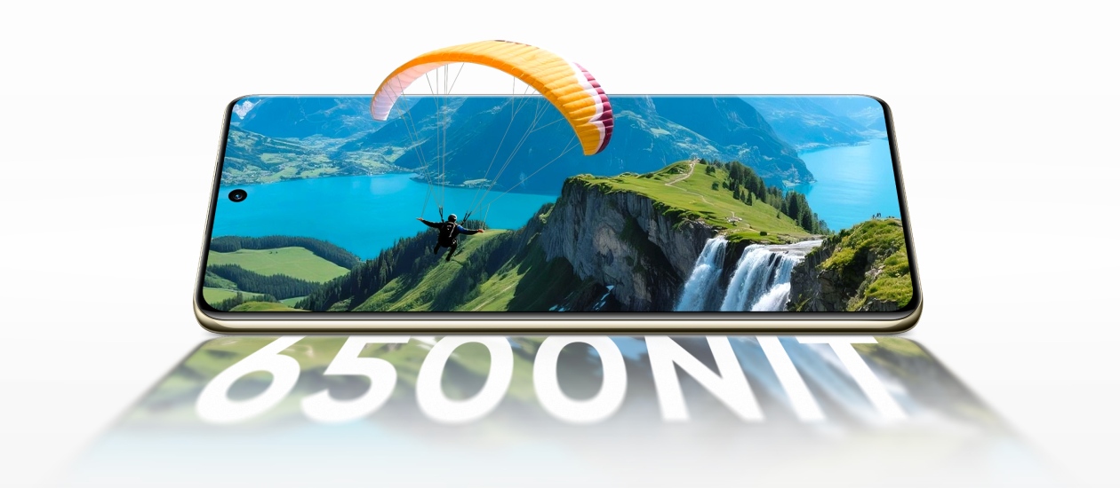 Tela 4D Curve+ HyperGlow de 6,8 polegadas com 6500 nits de brilho