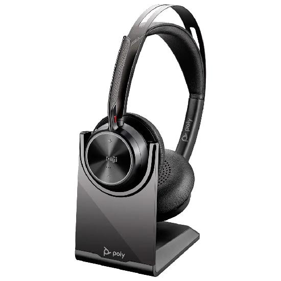 Headset Poly Voyager Focus 2 base carregamento adaptador BT700 USB-C