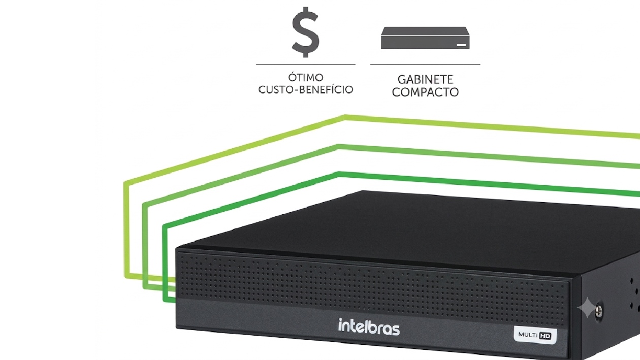 Intelbras MHDX 1208-C gabinete compacto design reduzido