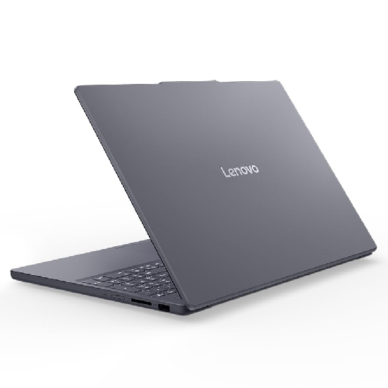 Notebook Lenovo IdeaPad Slim 3 ângulo superior design slim cinza teclado touchpad