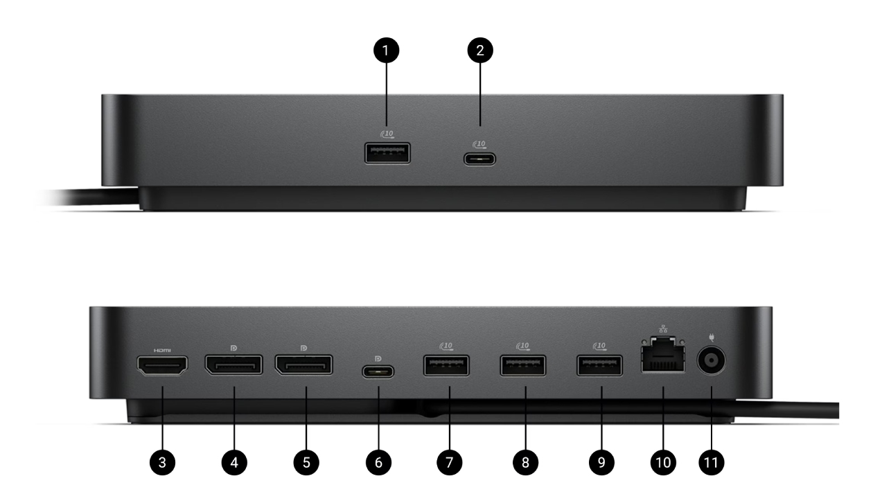 Dock Station Dell CSG WD25 todas as portas e conexões disponíveis