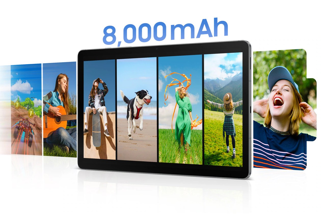 Galaxy Tab S10 Lite ao lado de carregador demonstrando carregamento super-rápido