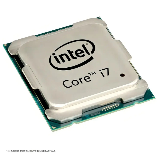 Processador Intel Core i7-7700 vis&atilde;o frontal sobre soquete LGA 1151