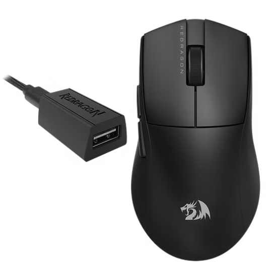 Conectividade do mouse, com cabo paracord flexível e suporte para receptor sem fio