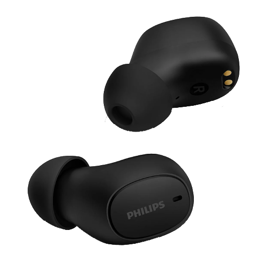 Detalhe do fone Philips TWS mostrando conforto e design