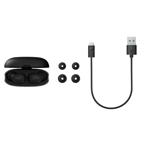 Acessórios inclusos: ponteiras de silicone e cabo USB-C
