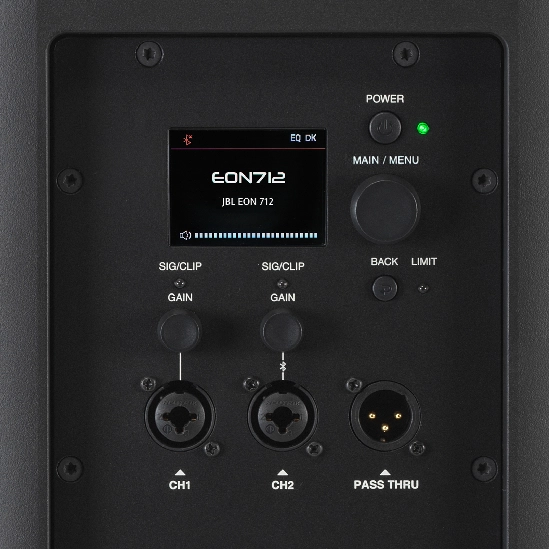 Painel de controle digital DSP traseiro da caixa JBL EON712