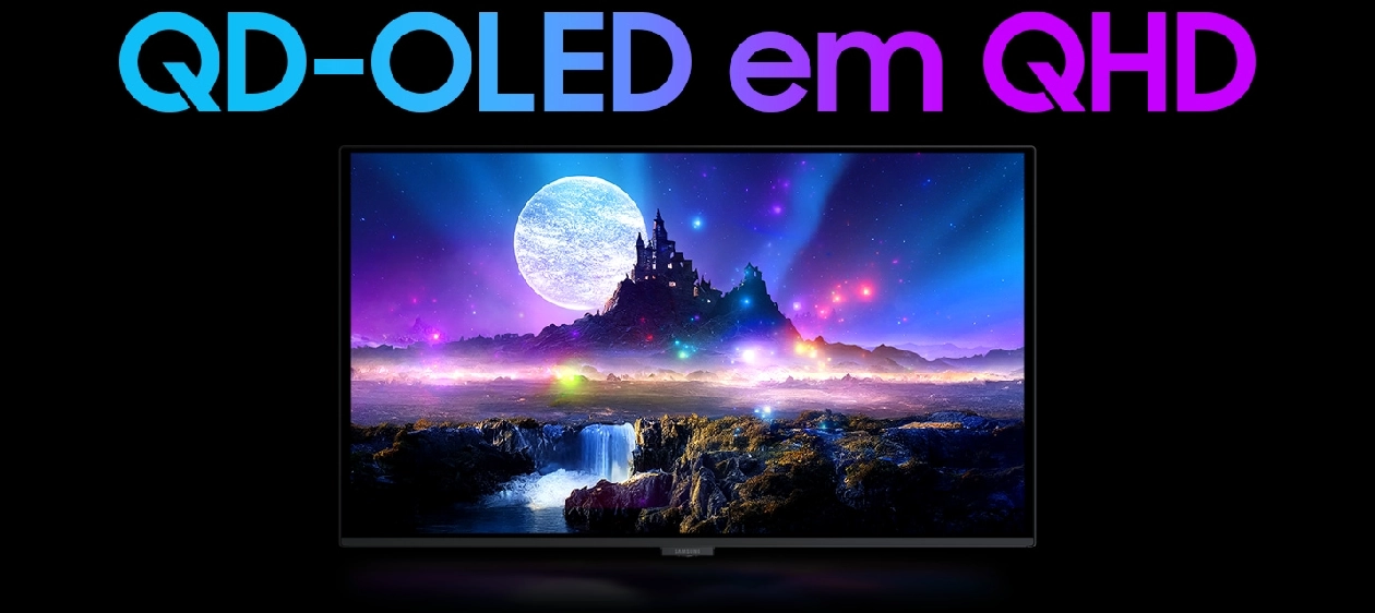 Tela QD-OLED do Samsung Odyssey G5 exibindo cores vibrantes