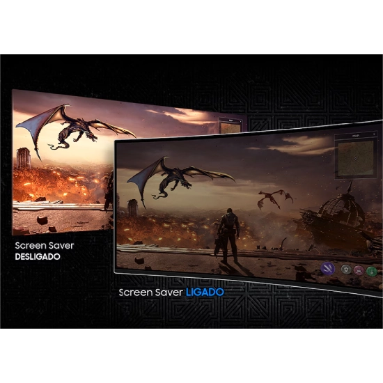 Função Screen Saver protegendo o painel OLED