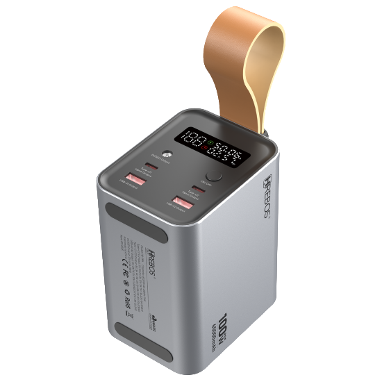 Vista superior do Power Bank Hrebos PB-996 com 60000mAh e base antiderrapante