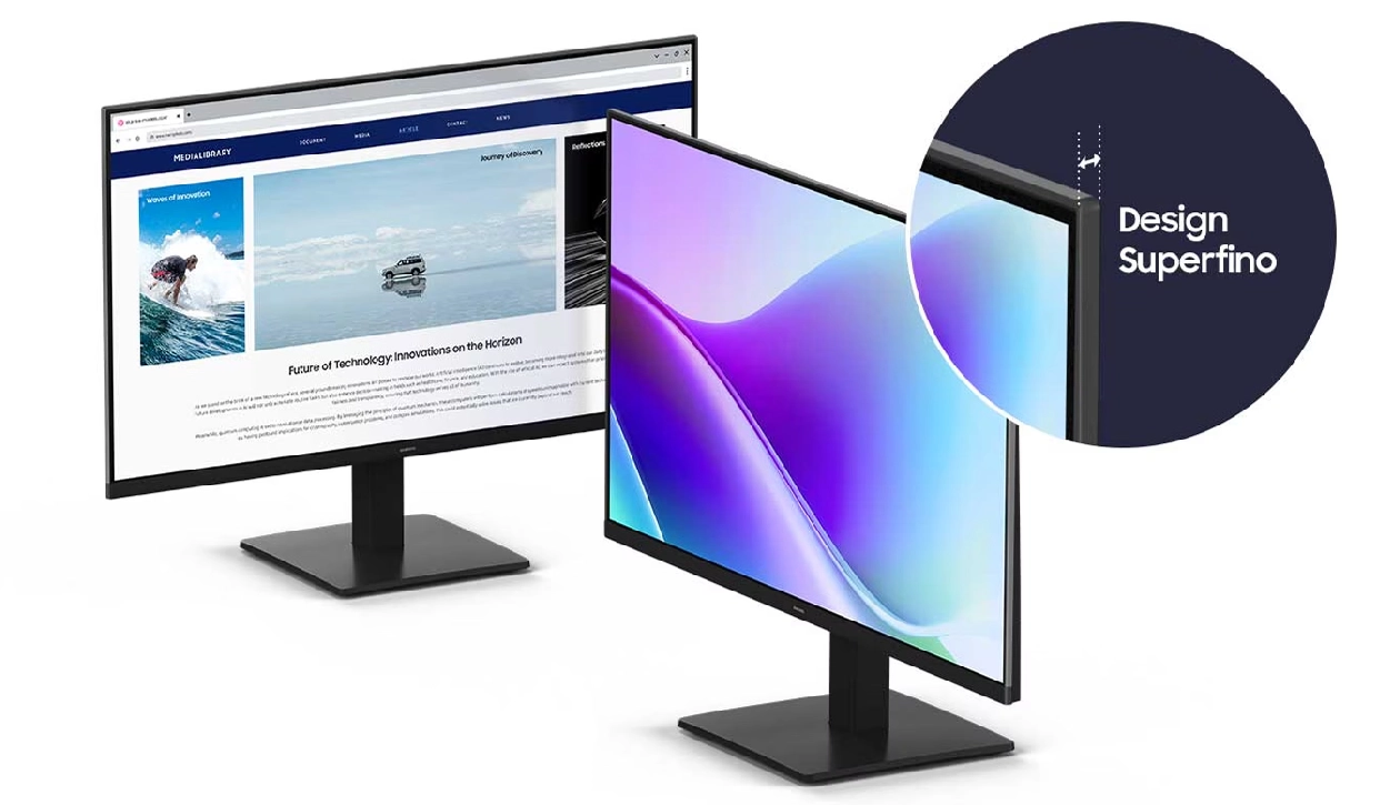Design superfino e bordas ultrafinas do monitor Samsung S3 Essential