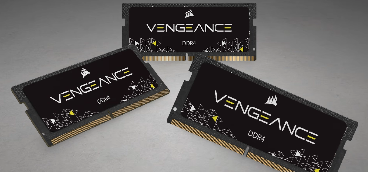 Banner da memória Corsair Vengeance DDR4 SODIMM para alto desempenho